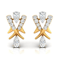 Daily Spark Crossover Drop Diamond Stud Earrings