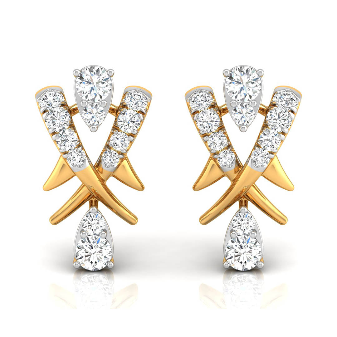 Daily Spark Crossover Drop Diamond Stud Earrings