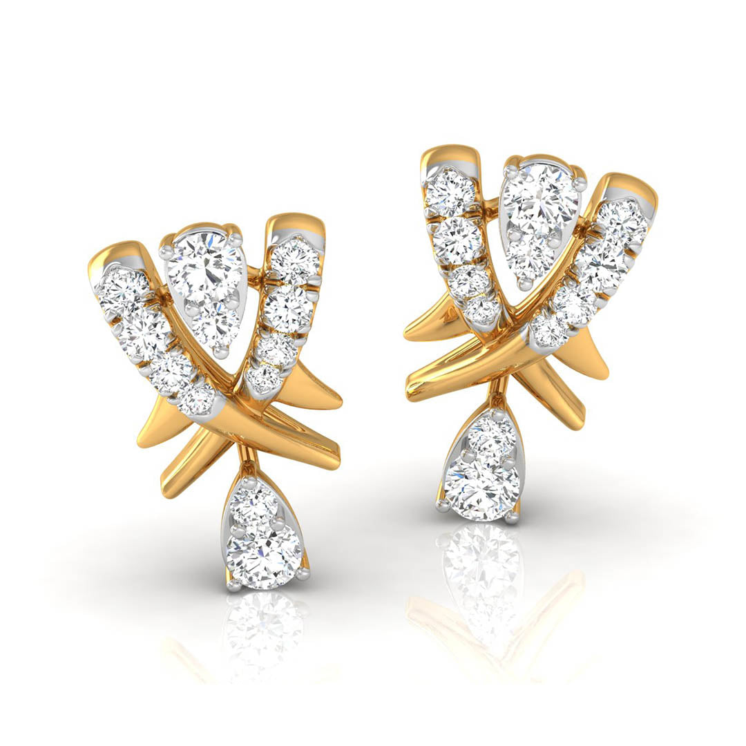 Daily Spark Crossover Drop Diamond Stud Earrings