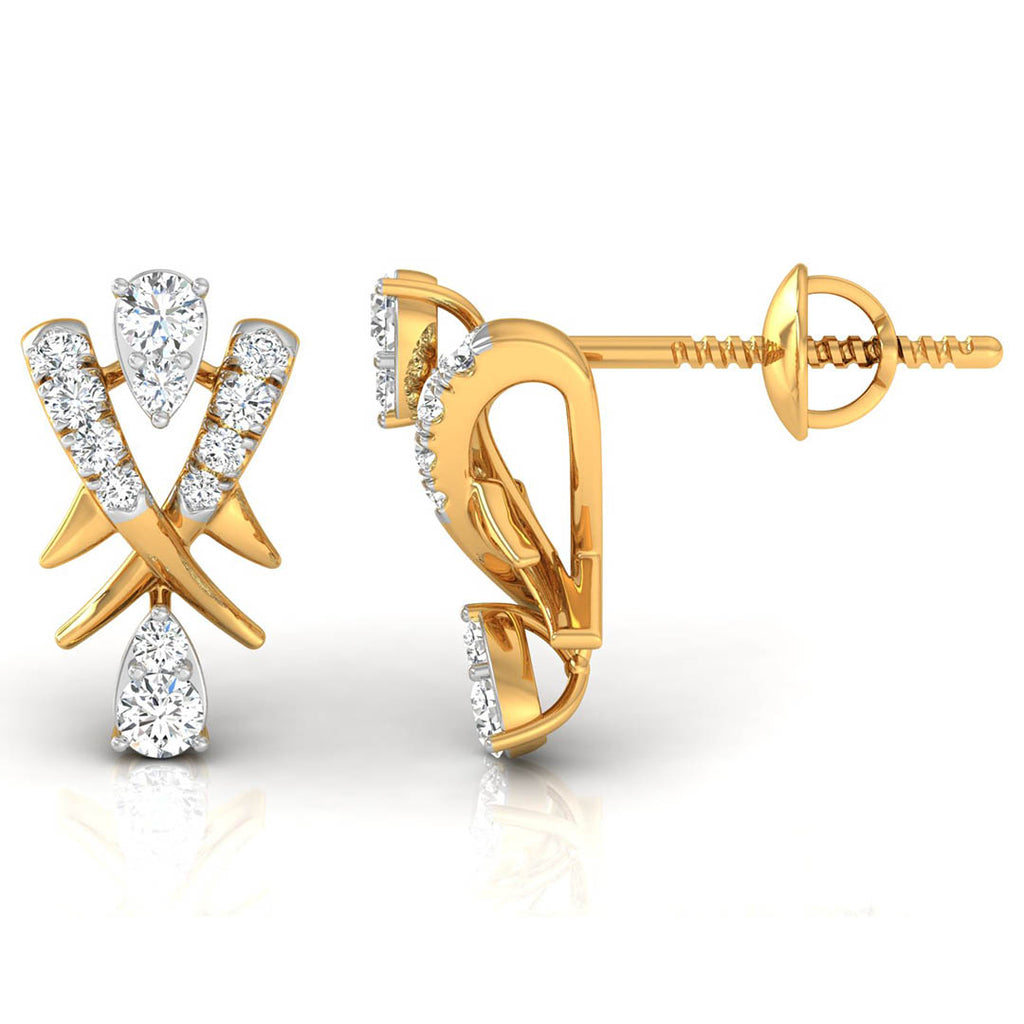 Daily Spark Crossover Drop Diamond Stud Earrings