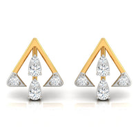 Daily Spark Triangle Trio Diamond Stud Earrings