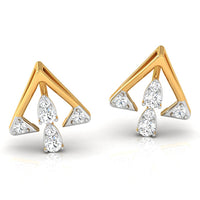 Daily Spark Triangle Trio Diamond Stud Earrings