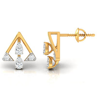 Daily Spark Triangle Trio Diamond Stud Earrings
